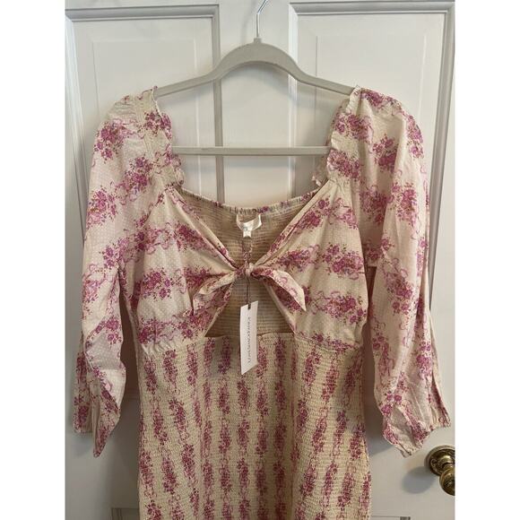 LoveShackFancy Pink and Cream Mini Dress - Picture 4 of 13